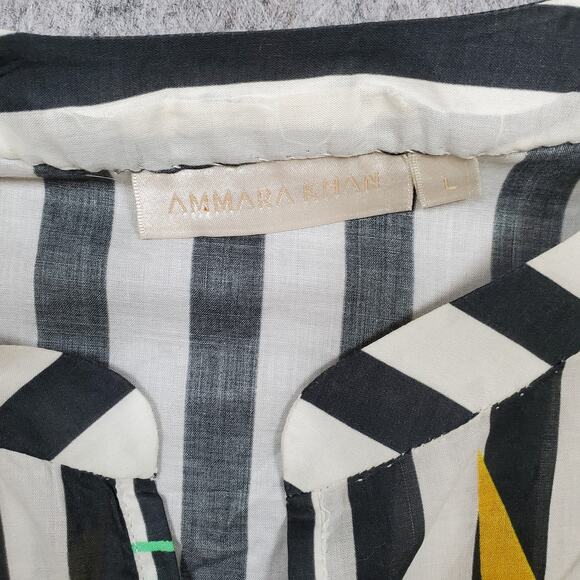 Ammara Khan Kaftan Womens Large Multicolor Artsy Art to Wear Tunic Pakistan - Picture 5 of 12